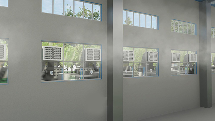 鞋厂生产车间通风降温方案?